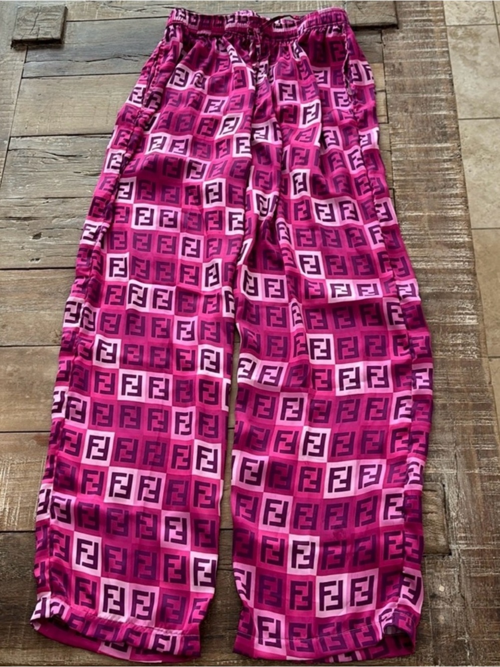 Cocaine Slim pink and purple logo pant